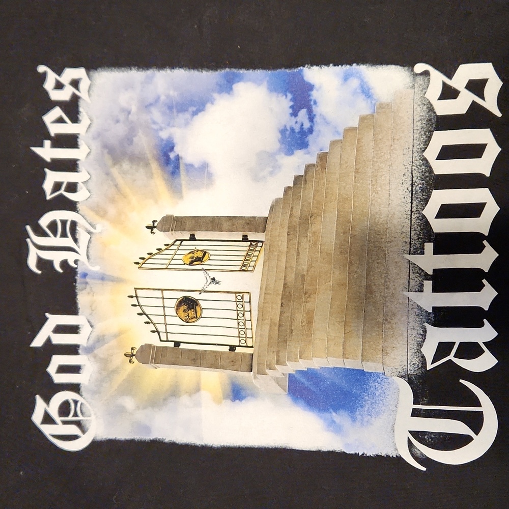 Black Graphic God Hates Tatoos T-Shirt XL